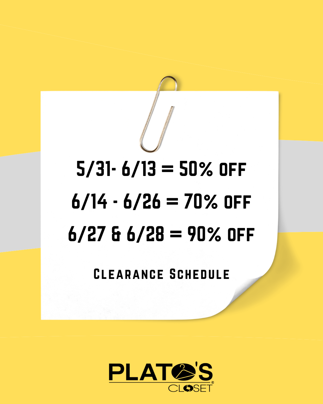 Clearance Schedule